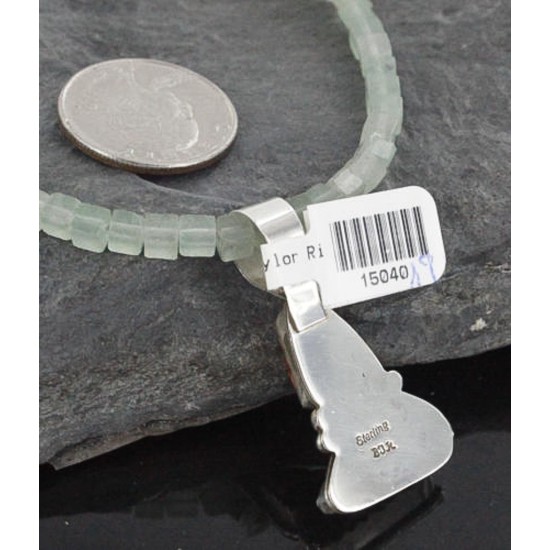 Handmade Certified Authentic Navajo .925 Sterling Silver Natural Spiny Oyster and Turquoise Native American Necklace 390687646246
