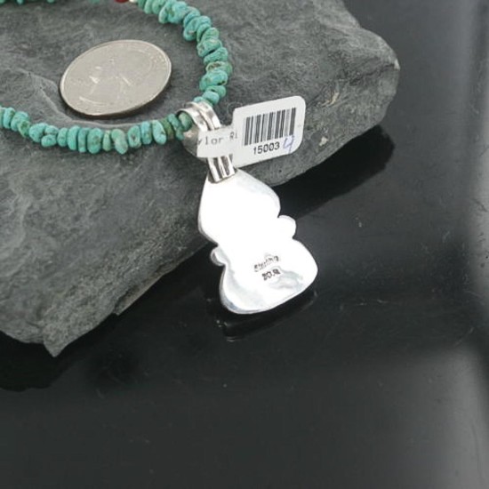 Handmade Certified Authentic Navajo .925 Sterling Silver Natural Spiny Oyster and Turquoise Native American Necklace 370909874639
