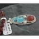 Handmade Certified Authentic Navajo .925 Sterling Silver Natural Coral and Turquoise Native American Necklace 390714864122