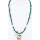 12kt Gold Filled and .925 Sterling Silver Handmade Horse Certified Authentic Navajo Turquoise Native American Necklace 371037369123
