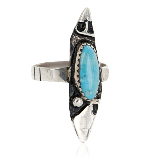 Rare 925 Sterling Silver Handmade Certified Authentic Navajo Natural Turquoise Native American Ring 12646 Rare 925 Sterling Silver Handmade Certified Authentic Navajo Natural Turquoise Native American Ring 12646