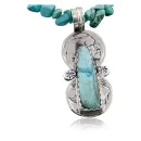 RARE Double OLD Buffalo Coin Navajo Native .925 Sterling Silver Turquoise Native American Necklace 390570115201