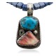 Rare Handmade Certified Authentic Navajo .925 Sterling Silver Natural Turquoise and Spiny Oyster Native American Necklace 390613921450