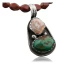 Rare Handmade Navajo .925 Sterling Silver Natural Turquoise Spiny Oyster Native American Necklace 370847177393