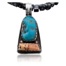 Rare Handmade Navajo .925 Sterling Silver Natural Turquoise Spiny Oyster Native American Necklace 390611867864