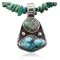 Real Handmade Navajo Native .925 Sterling Silver Turquoise Native American Necklace 370801544078