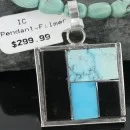 Real Handmade Inlaid Zuni .925 Sterling Silver Natural Turquoise 291 Native American Necklace 370914234440