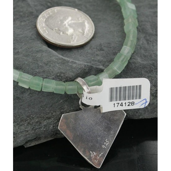 Real Handmade Inlaid Certified Authentic Zuni .925 Sterling Silver Turquoise Native American Necklace 370919153892