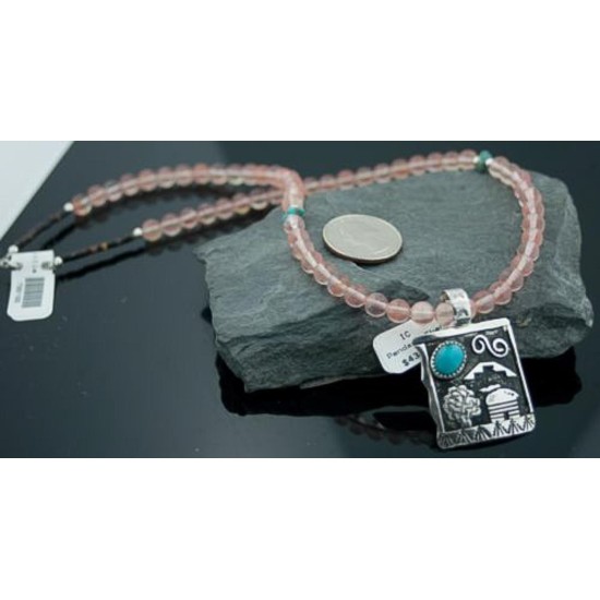 Real Handmade Storyteller Turquoise Certified Authentic .925 Sterling Silver Navajo Native American Necklace 370808224527
