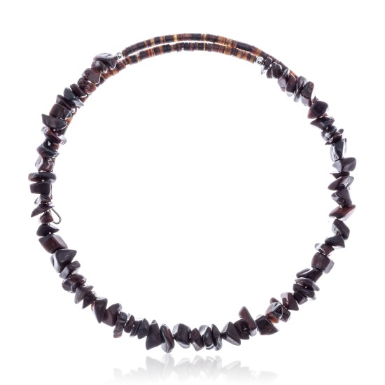 Red Tigers Eye Certified Authentic Navajo Native American Adjustable Choker Wrap Necklace 25571