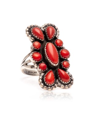 Spiny Oyster .925 Sterling Silver Certified Authentic Navajo Native American Handmade Ring 13206