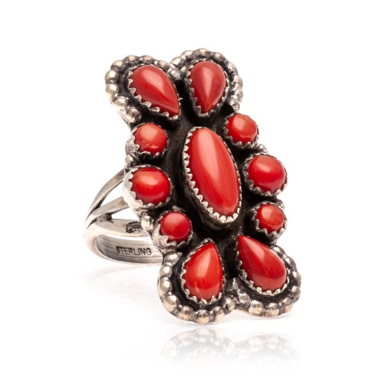 Spiny Oyster .925 Sterling Silver Certified Authentic Navajo Native American Handmade Ring 13206
