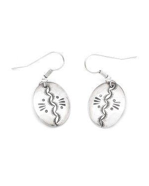 Sun .925 Starling Silver Certified Authentic Handmade Navajo Native American Earrings  27260-2