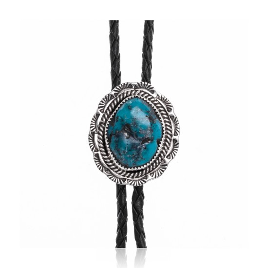 Sun .925 Sterling Silver Certified Authentic Handmade Navajo Native American Bolo Tie 24558