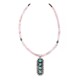 Sun .925 Sterling Silver Certified Authentic Handmade Navajo Native American Natural Turquoise And Rose Quartz Necklace And Pendant   370929328033