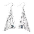 Sun Turquoise Dangle Earrings in 925 Sterling Silver – Handmade Navajo