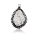Sun .925 Sterling Silver Certified Authentic Handmade Navajo Native American Natural White Buffalo Pendant 24459
