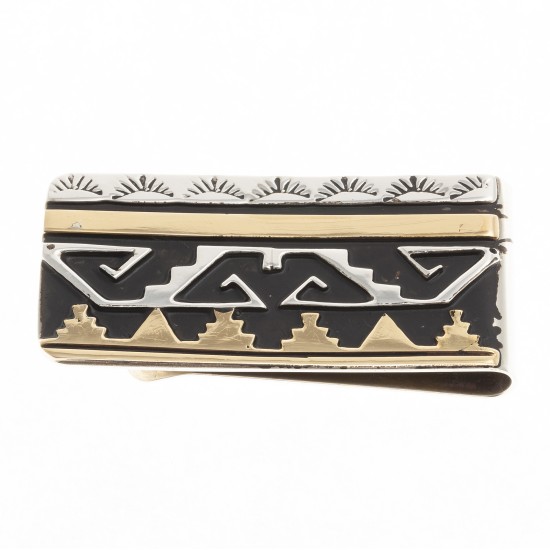 Sun Mountain 12kt Gold Filled .925 Sterling Silver Certified Authentic Handmade Navajo Native American Money Clip 24536-2 Sun Mountain 12kt Gold Filled .925 Sterling Silver Certified Authentic Handmade Navajo Native American Money Clip 24536-2