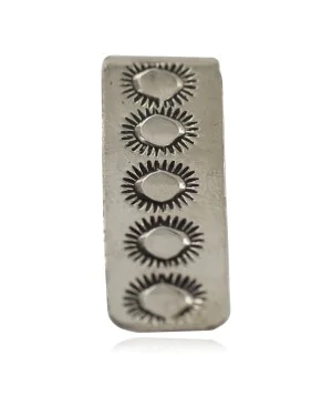 Sun Navajo .925 Sterling Silver Handmade Native American Nickel Money Clip 91002-3