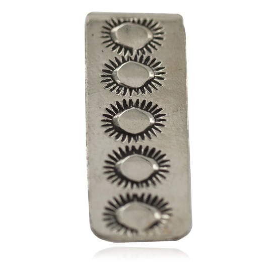 Sun Navajo .925 Sterling Silver Handmade Certified Authentic Native American Nickel Money Clip 91002-3