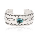 Sun Nickel Handmade Navajo Native American Natural Turquoise Cuff Bracelet 12877