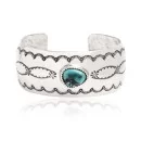 Sun Nickel Handmade Navajo Native American Natural Turquoise Cuff Bracelet 12877