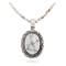 Sun Oval .925 Sterling Silver Certified Authentic Handmade Navajo Native American White Howlite Necklace 12922-2-25289