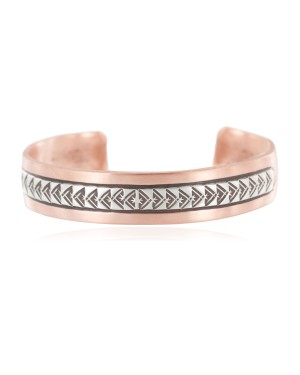 Teepee .925 Sterling Silver Navajo Handmade Certified Authentic Pure Copper Native American Bracelet 13015-6