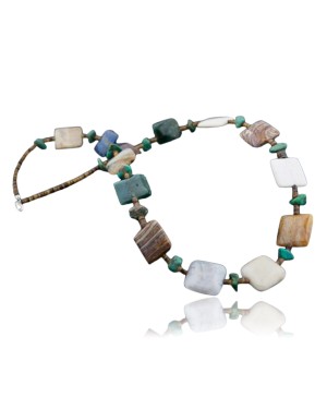 Traditional Certified Authentic Navajo Native .925 Sterling Silver Turquoise, Jasper Native American Necklace 370825592414