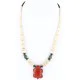 Navajo .925 Sterling Silver Graduated Melon Shell and Turquoise Native American Necklace 750100-4 Navajo .925 Sterling Silver Graduated Melon Shell and Turquoise Native American Necklace 750100-4