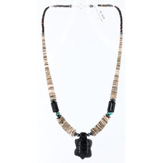 Certified Authentic Navajo .925 Sterling Silver Turquoise Onyx Native American Necklace 390774753235 Certified Authentic Navajo .925 Sterling Silver Turquoise Onyx Native American Necklace 390774753235