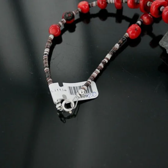 Navajo .925 Sterling Silver Graduated Coral Turquoise Native American Necklace 390680673641