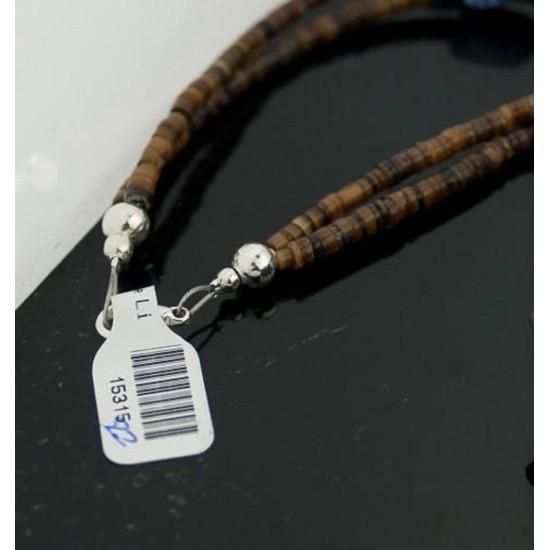 Certified Authentic 2 Strand Navajo .925 Sterling Silver Natural Turquoise and LAPIS Native American Necklace 370825592411