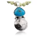 Vintage Style Buffalo Coin Handmade Navajo .925 Sterling Silver Natural Turquoise Native American Necklace 390597267004