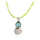 Vintage Style Buffalo Nickel .925 Sterling Silver Certified Authentic Navajo Natural Turquoise Gaspeite Native American Necklace 14343-40-1570