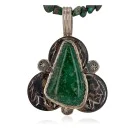 Vintage Style Buffalo Nickel .925 Sterling Silver Handmade Navajo Natural and Roystone Turquoise Native American Necklace 24176-16029-15