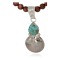 Vintage Style Buffalo Nickel .925 Sterling Silver Handmade Certified Authentic Navajo Natural Turquoise Goldstone Native American Necklace 24412-1-16076-9