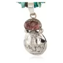 Vintage Style Buffalo Nickel .925 Sterling Silver Handmade Navajo Natural Turquoise Spiny Oyster Native American Necklace 16022-1-1601-21