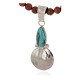 Vintage Style Buffalo Nickel and .925 Sterling Silver Handmade Certified Authentic Navajo Natural Turquoise Goldstone Native American Necklace 24412-2-16076-8