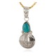 Vintage Style Buffalo Nickel and .925 Sterling Silver Handmade Certified Authentic Navajo Natural Turquoise Native American Necklace 24412-3