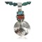 Vintage Style OLD Buffalo Coin Certified Authentic Navajo .925 Sterling Silver Coral and Turquoise Native American Necklace 390702749076