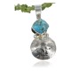 Vintage Style OLD Buffalo Coin Certified Authentic Navajo .925 Sterling Silver Turquoise and Peridot Native American Necklace 370955553043