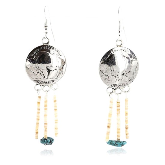 Vintage Style OLD Buffalo Coin Certified Authentic Navajo .925 Sterling Silver Turquoise Native American Earrings 390761504189 Vintage Style OLD Buffalo Coin Certified Authentic Navajo .925 Sterling Silver Turquoise Native American Earrings 390761504189
