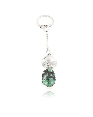 Vintage Style OLD Buffalo Coin Certified Authentic Navajo .925 Sterling Silver Turquoise Native American Keychain 390828929478