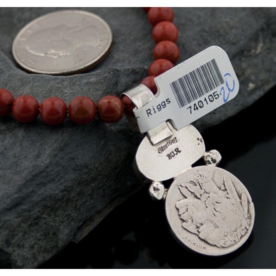Vintage Style OLD Buffalo Coin Certified Authentic Navajo .925 Sterling Silver Turquoise Native American Necklace 370882039782