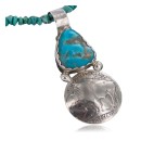Vintage Style OLD Buffalo Coin Navajo .925 Sterling Silver Turquoise Native American Necklace 370888286935