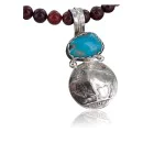 Vintage Style OLD Buffalo Coin Navajo .925 Sterling Silver Turquoise Native American Necklace 370892102386