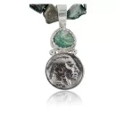 Vintage Style OLD Buffalo Coin Navajo .925 Sterling Silver Turquoise Native American Necklace 370902693169