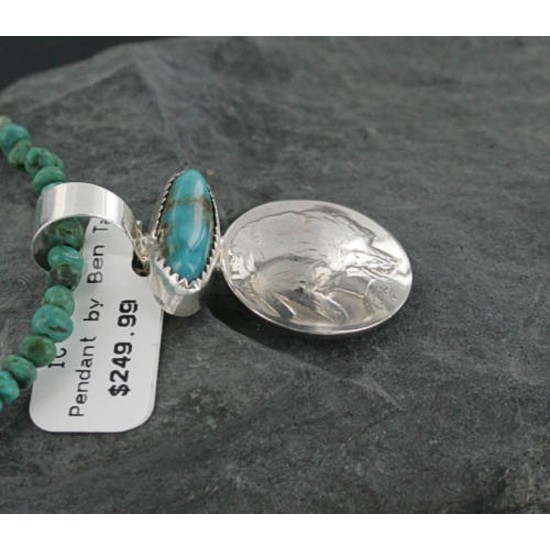 Vintage Style OLD Buffalo Coin Certified Authentic Navajo .925 Sterling Silver Turquoise Native American Necklace 370918104857 Vintage Style OLD Buffalo Coin Certified Authentic Navajo .925 Sterling Silver Turquoise Native American Necklace 370918104857