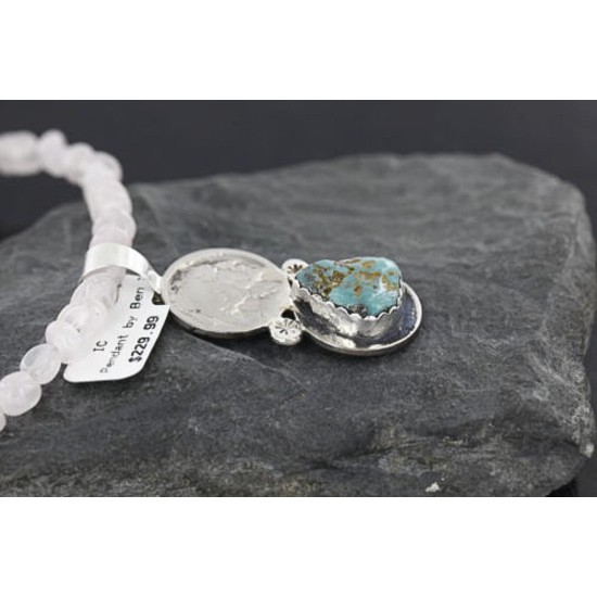 Vintage Style OLD Buffalo Coin Certified Authentic Navajo .925 Sterling Silver Turquoise Native American Necklace 370979669031